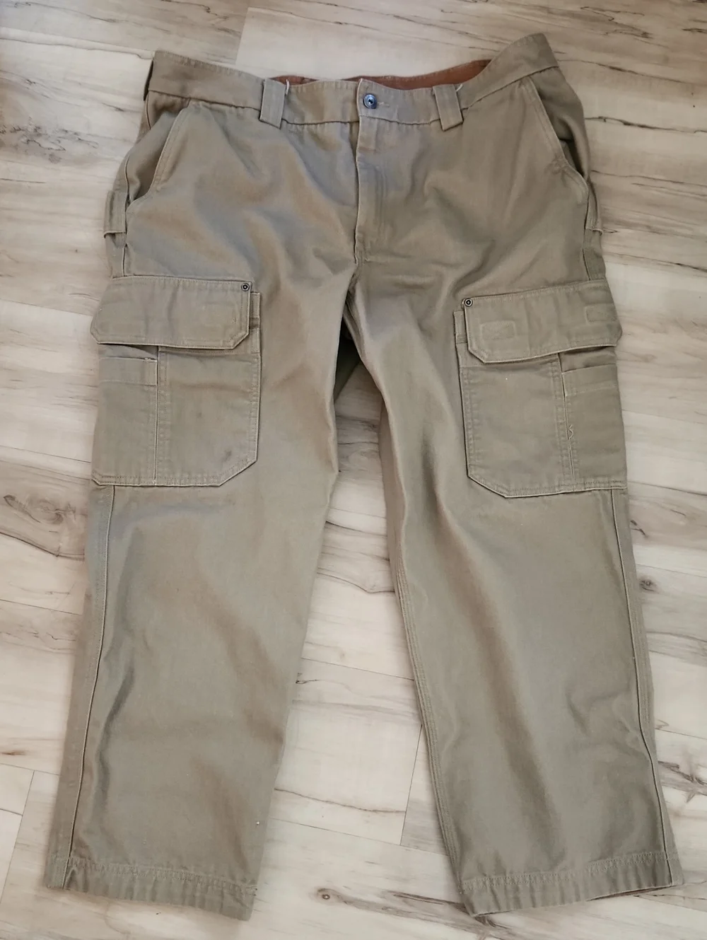 Duluth Trading Co. Fire Hose Relaxed Fit Cargo Work Pants Size 40x30 Tan Khaki